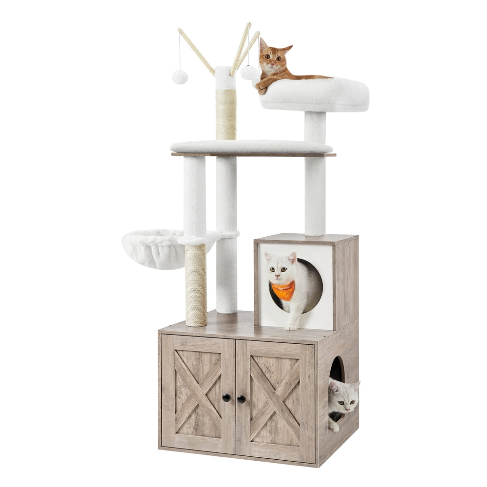 Cat Tree with Litter Box Enclosure - image 26