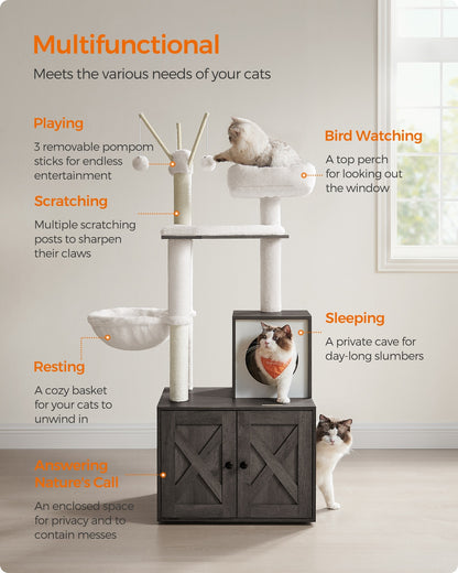 Cat Tree with Litter Box Enclosure - image 3