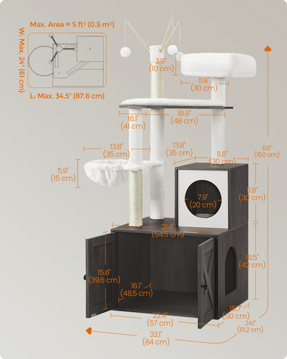 Cat Tree with Litter Box Enclosure - image 6