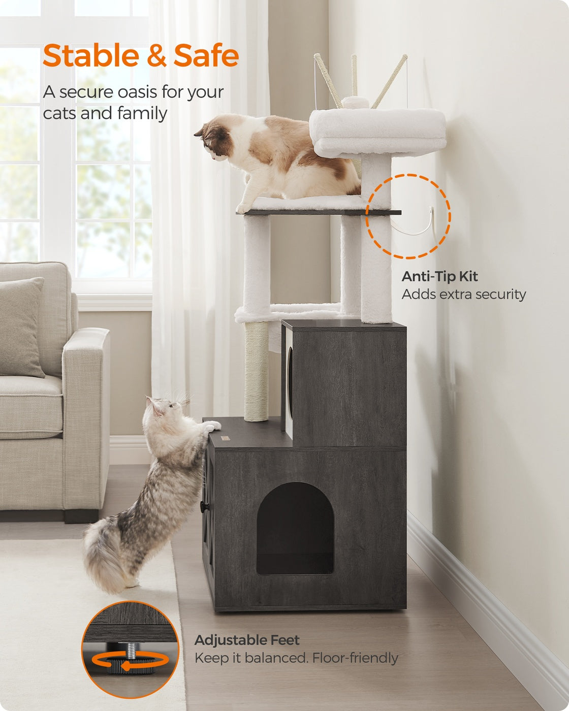 Cat Tree with Litter Box Enclosure - image 7
