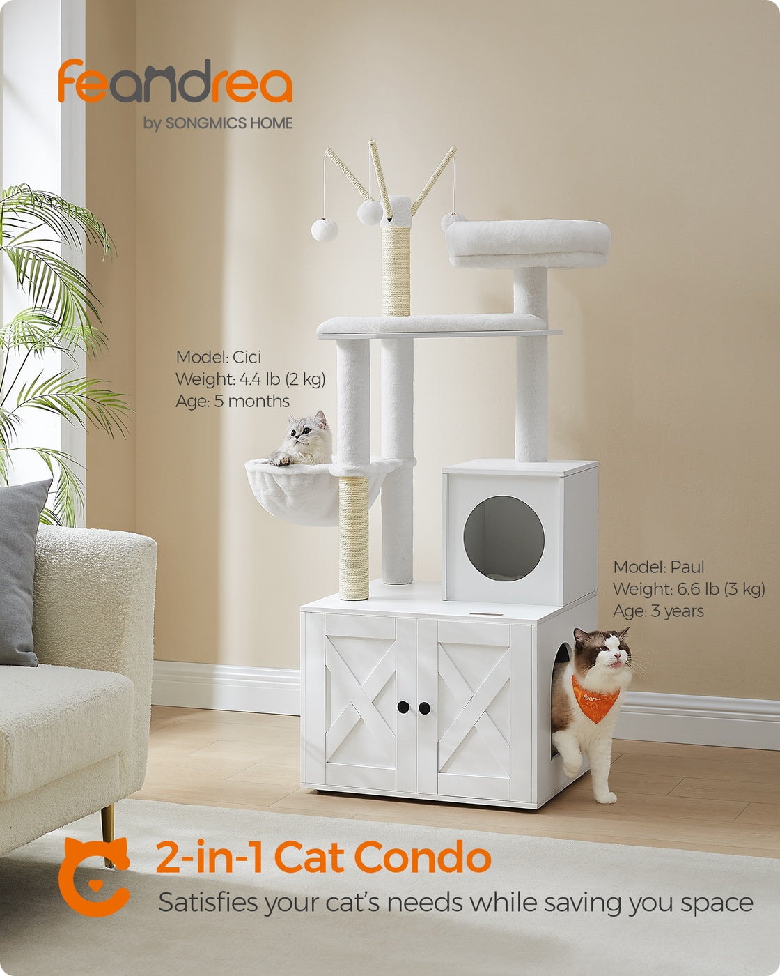 Cat Tree with Litter Box Enclosure - image 9