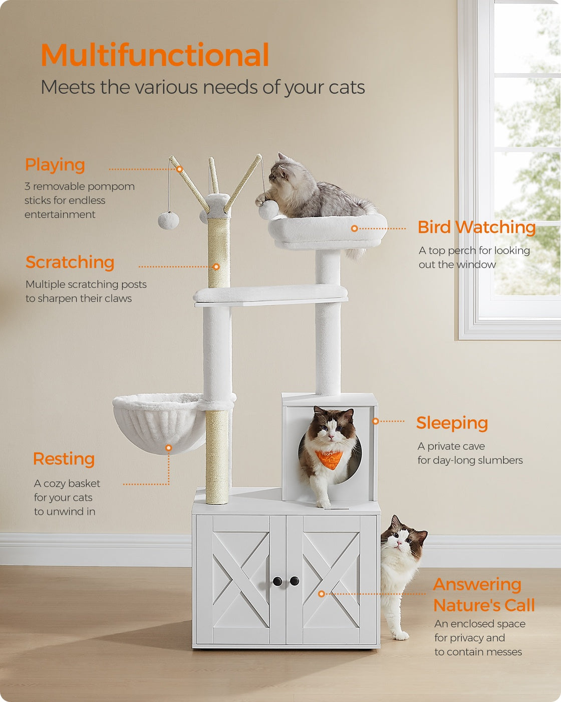 Cat Tree with Litter Box Enclosure - image 10