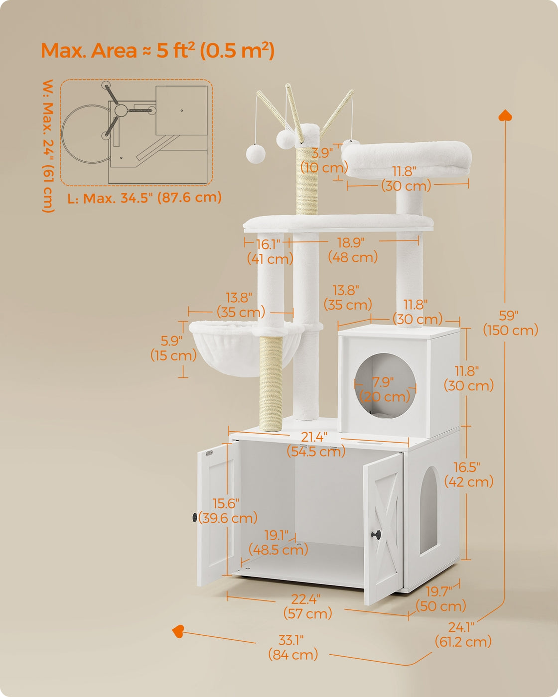 Cat Tree with Litter Box Enclosure - image 13