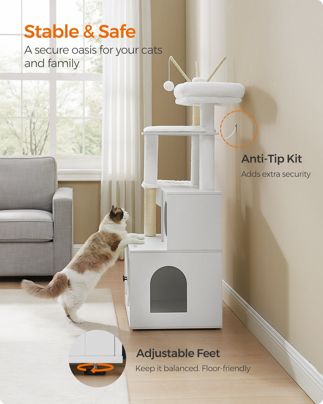 Cat Tree with Litter Box Enclosure - image 14