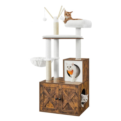 Cat Tree with Litter Box Enclosure - image 25