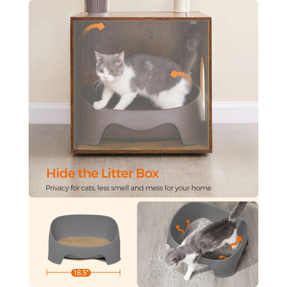 Cat Tree with Litter Box Enclosure Greige - image 16
