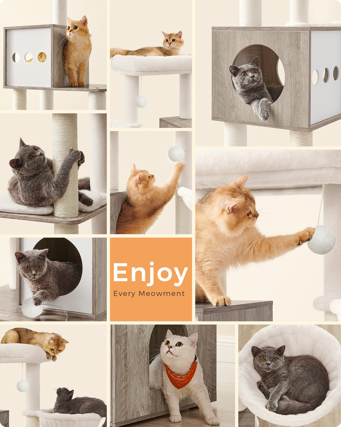 72.8-Inch Tall Cat Tree with Litter Box Enclosure - image 5