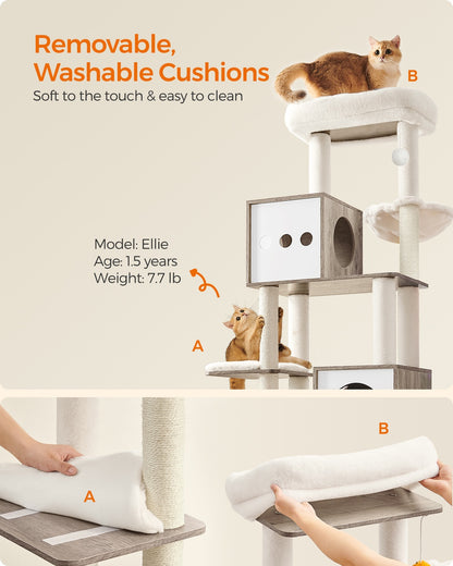 72.8-Inch Tall Cat Tree with Litter Box Enclosure - image 8