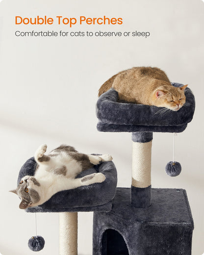 45.3-Inch Cat Condo with Scratching Post Smoky Gray - image 3