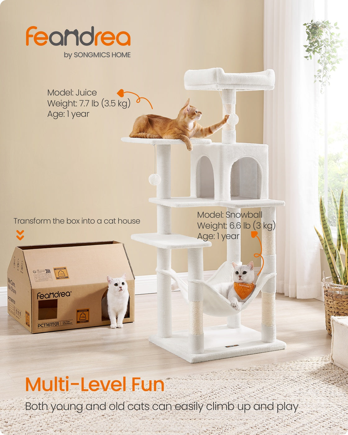 56.3-Inch Cat Tree for Indoor Cats - image 20