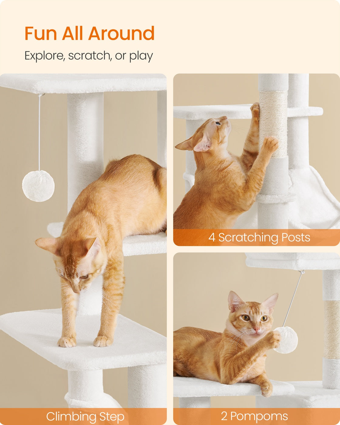 56.3-Inch Cat Tree for Indoor Cats - image 23