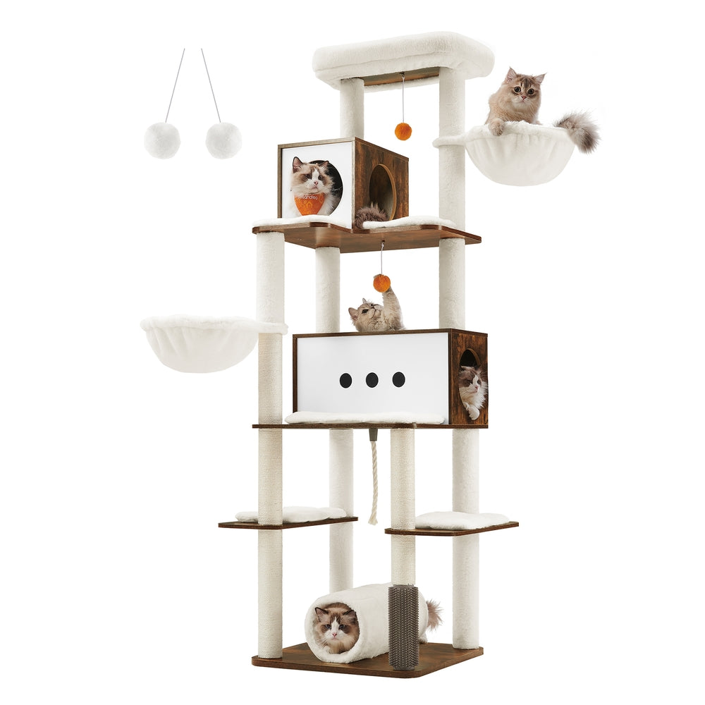 77.5-Inch Tall Modern Cat Tower for Large Indoor Cats - image 1