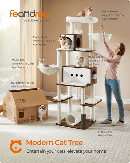 77.5-Inch Tall Modern Cat Tower for Large Indoor Cats - image 2