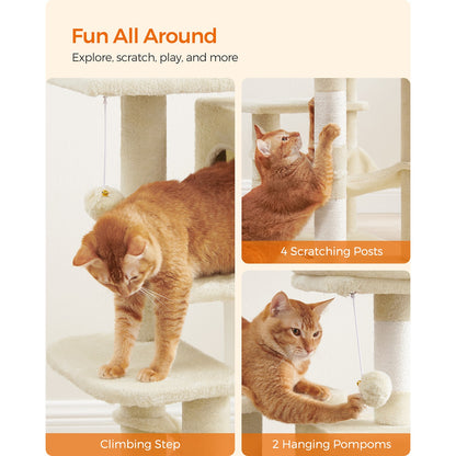 56.3-Inch Cat Tree for Indoor Cats - image 17