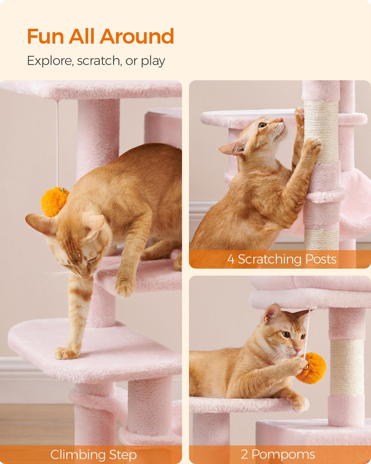 56.3-Inch Cat Tree for Indoor Cats - image 29