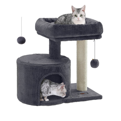 Cat Tree Tower with Sisal Scratching Post Grass Green and Camel Brown - image 9
