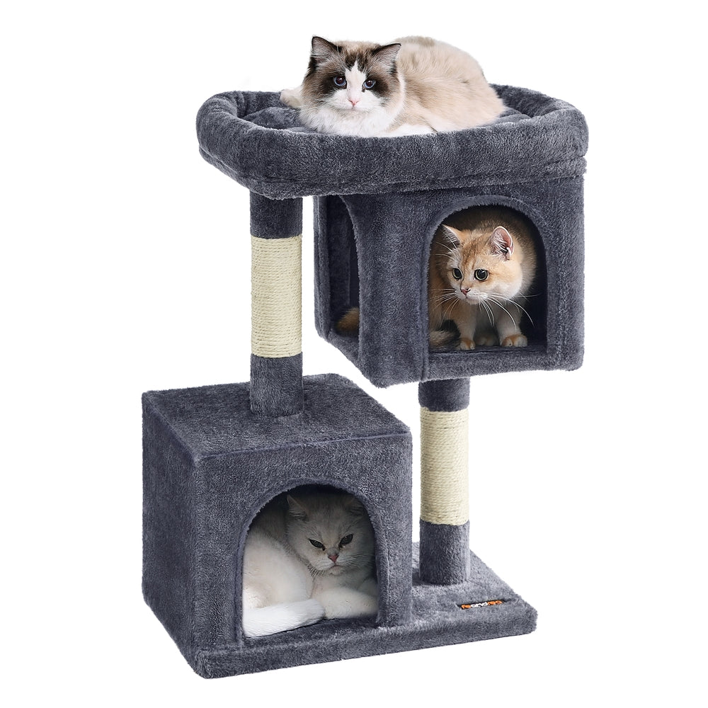 39.8-Inch Cat Tower for Extra Large Cats up to 44 lb - Smoky Gray / M (19.3"L x 12.6"W x 29.1"H)