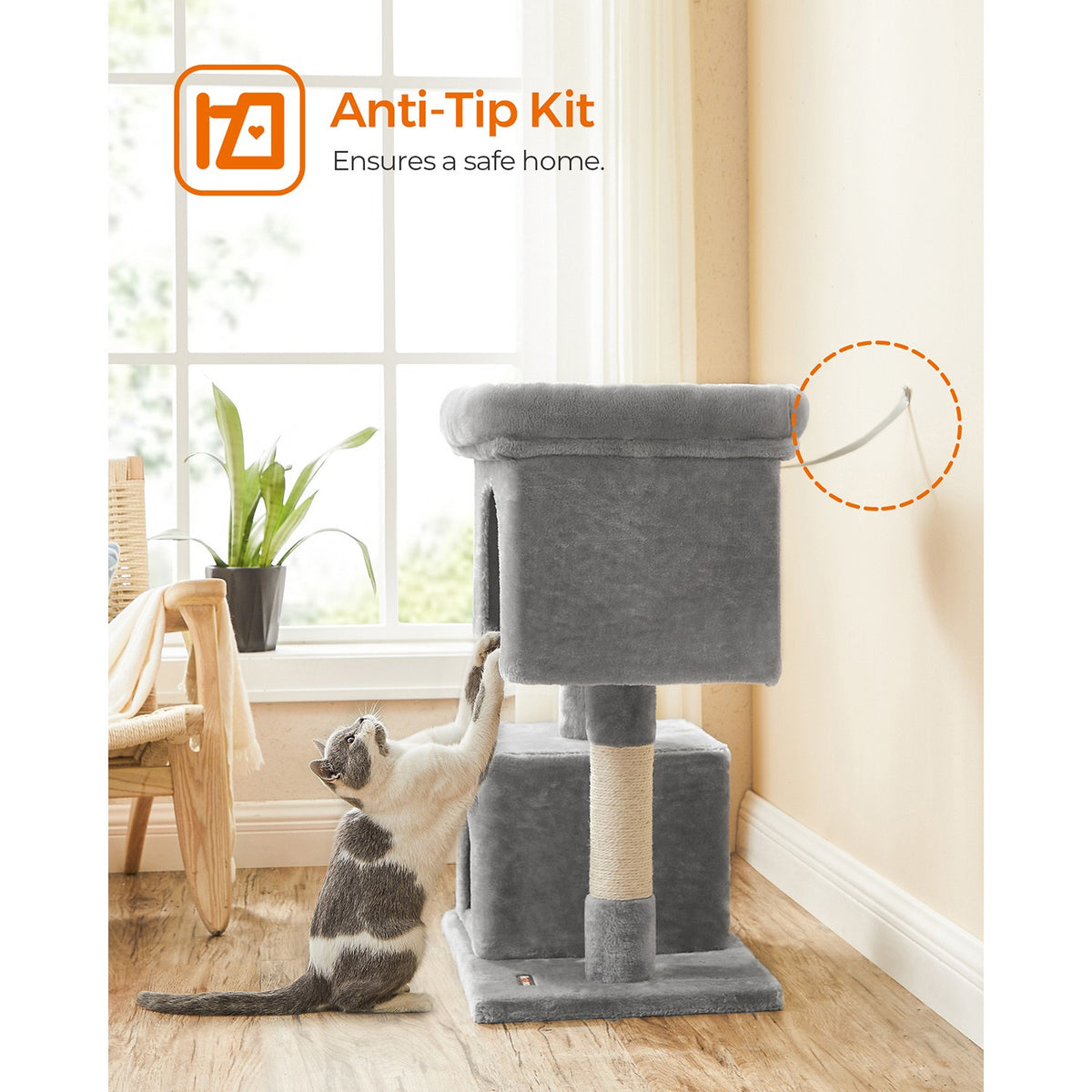 Cat Tower 2 Cozy Plush Condos and Sisal Posts