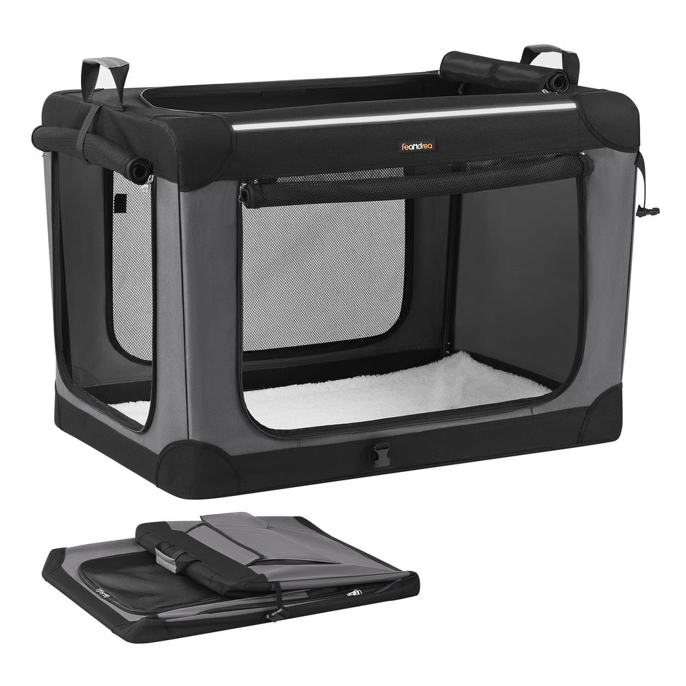 Collapsible Dog Crate 24-Inch 4 Mesh Doors Handles Storage Pocket - image 13