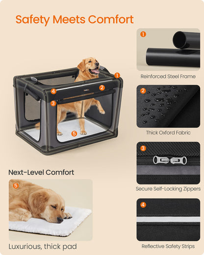 Collapsible Dog Crate 24-Inch 4 Mesh Doors Handles Storage Pocket - image 17