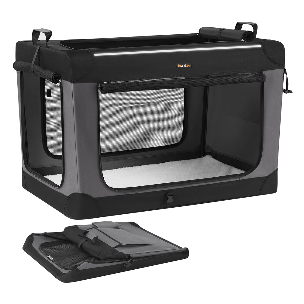 Collapsible Dog Crate 24-Inch 4 Mesh Doors Handles Storage Pocket - image 19