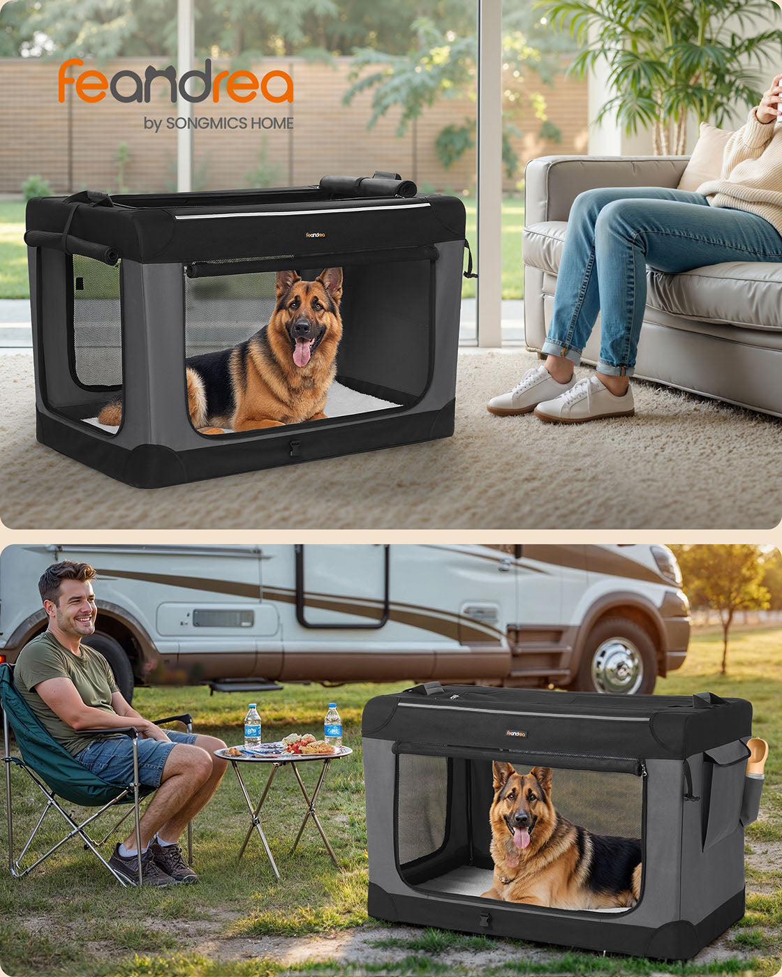 Collapsible Dog Crate 24-Inch 4 Mesh Doors Handles Storage Pocket - image 20