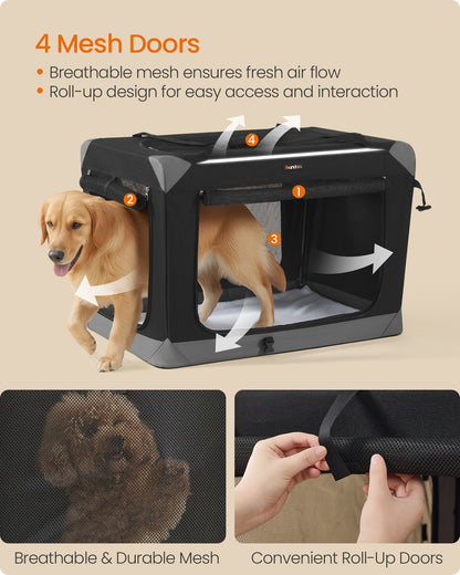 Collapsible fabric dog crate with mesh doors for travel - image 16
