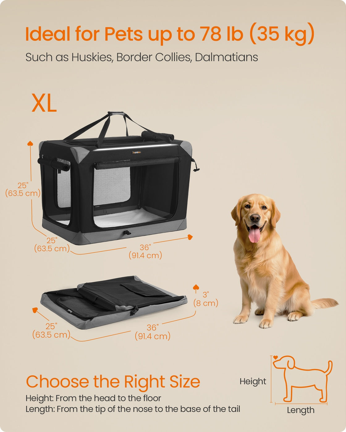 Collapsible fabric dog crate with mesh doors for travel - image 18