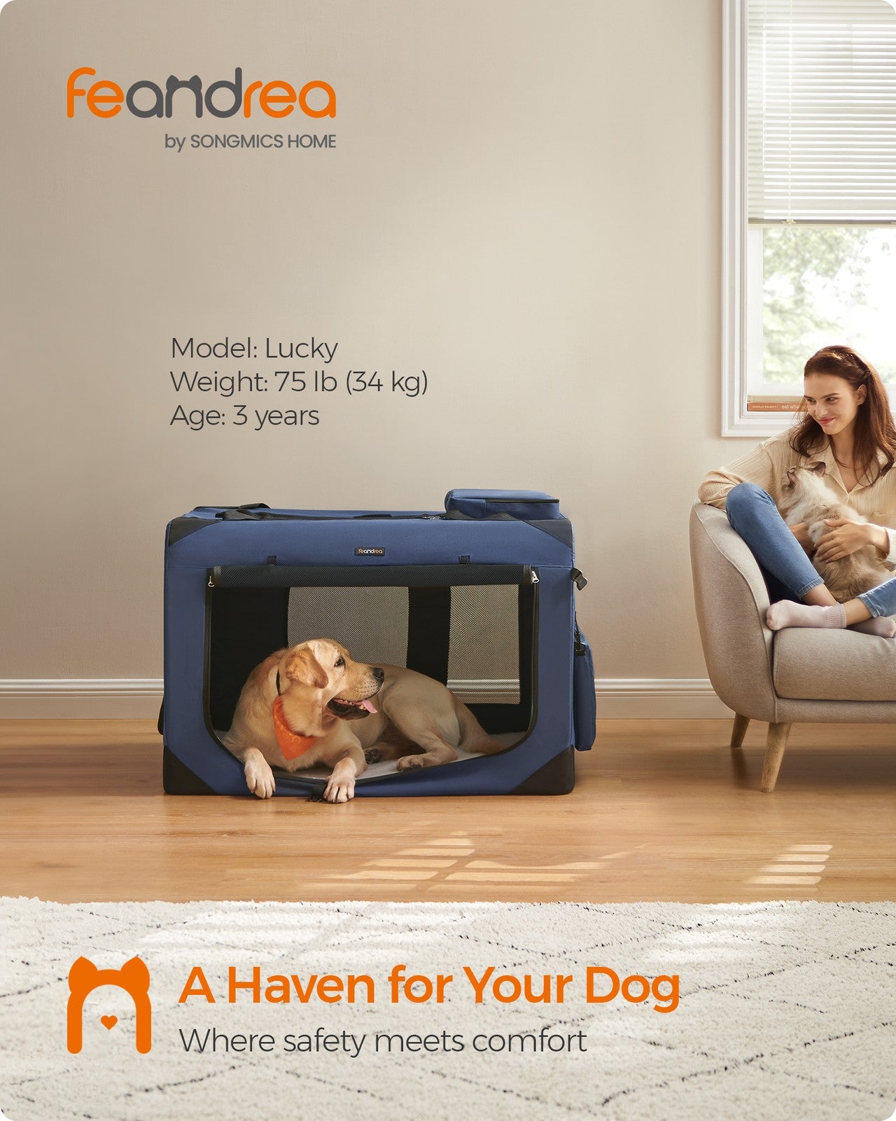 40 Inches Collapsible Soft Dog Crate - image 2