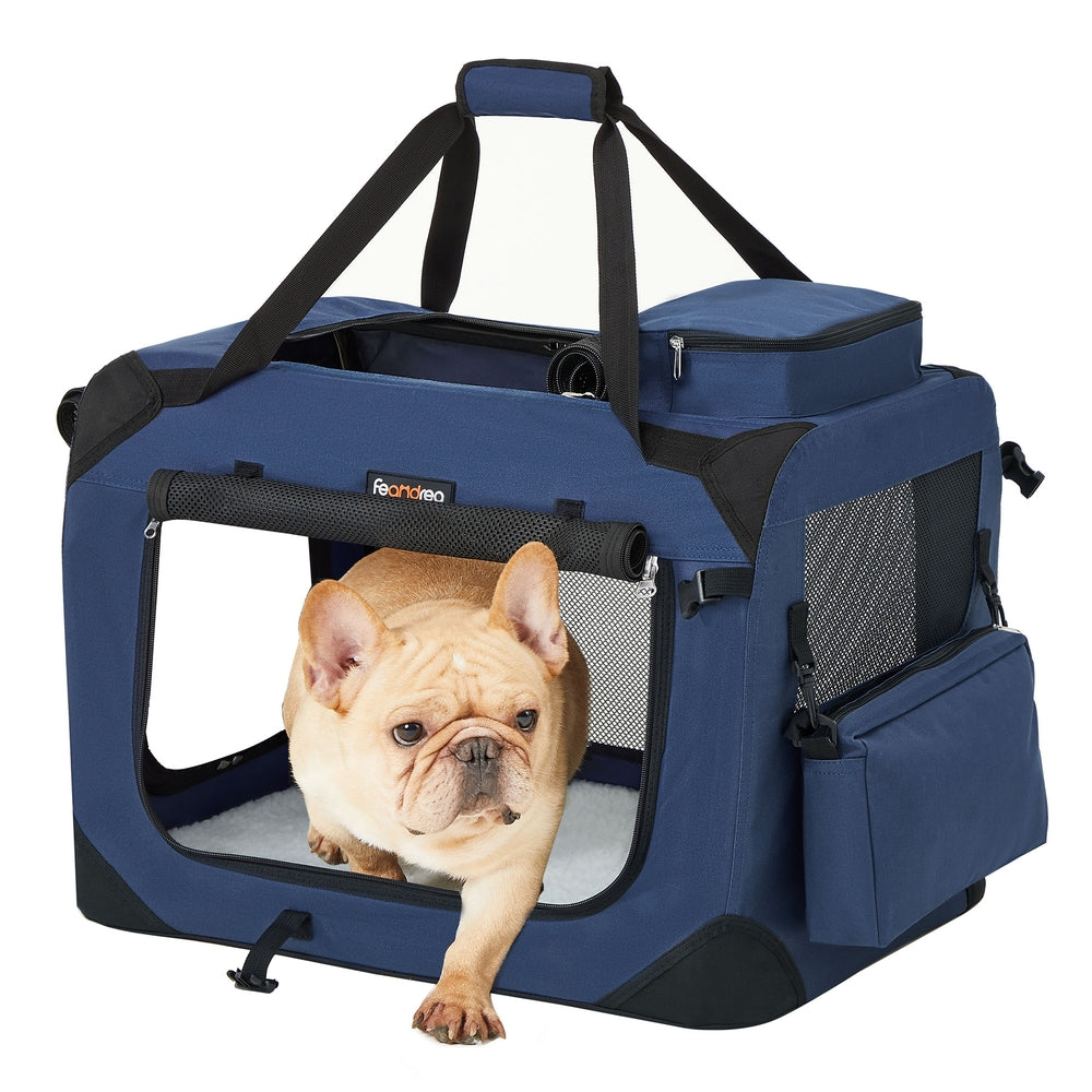 36 Inches Collapsible Soft Dog Crate - Dark Blue / M(24.0"L x 16.5"W x 16.5"H)