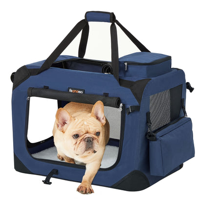 36 Inches Collapsible Soft Dog Crate - Dark Blue / M(24.0"L x 16.5"W x 16.5"H)