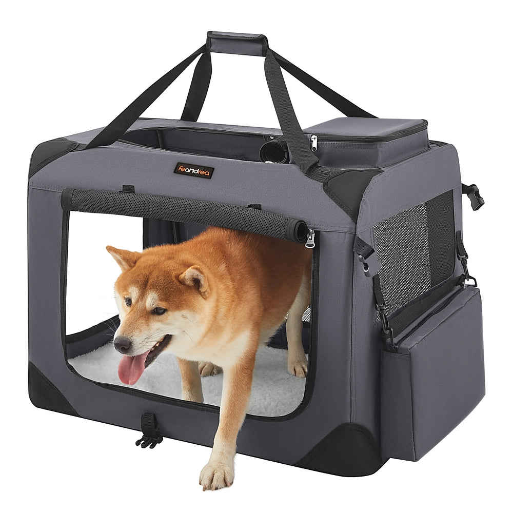 36 Inches Collapsible Soft Dog Crate - Gray / L(28.0"L x 20.5"W x 20.5"H)