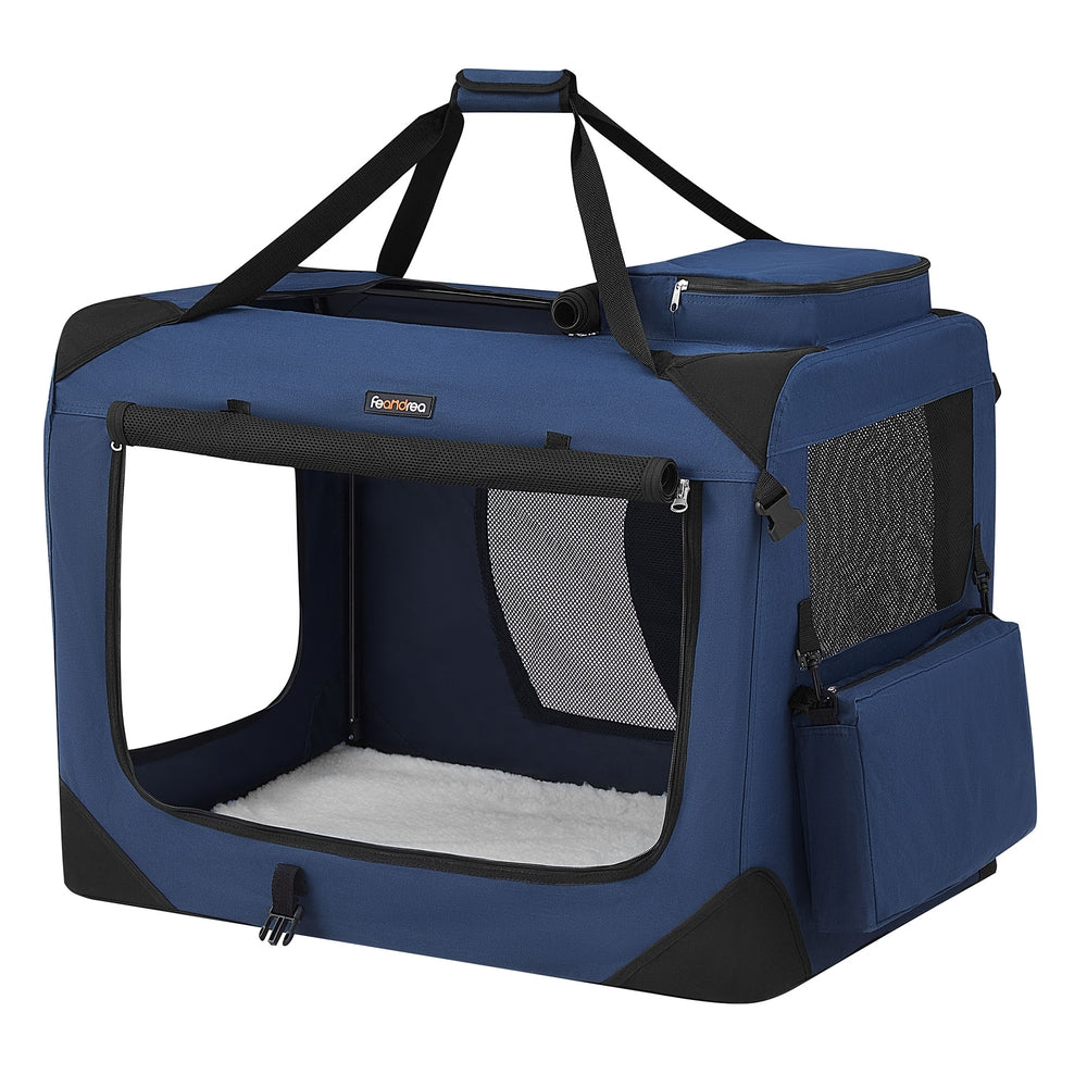 36 Inches Collapsible Soft Dog Crate - Dark Blue / XL(32.0"L x 23.0"W x 23.0"H)
