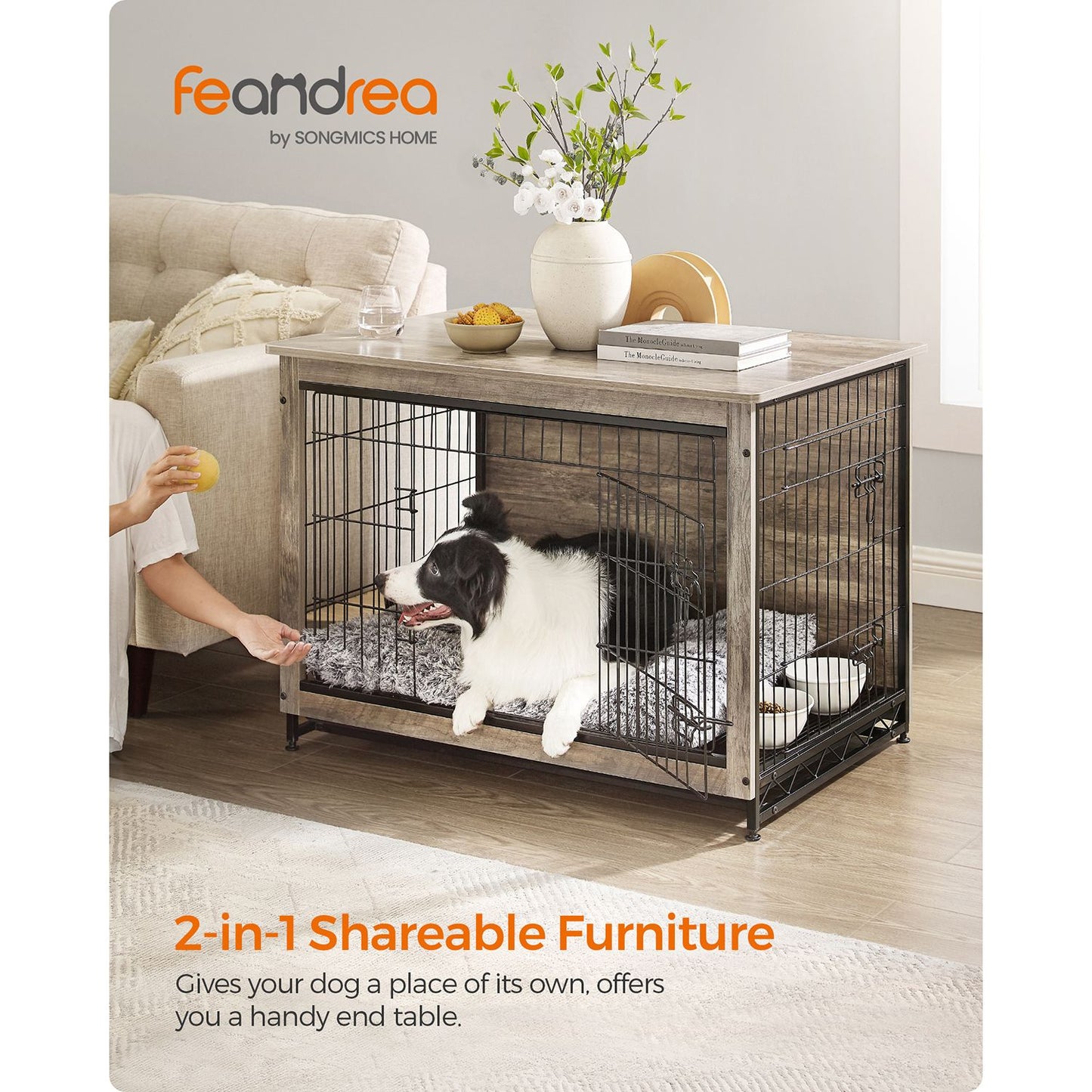 Modern Kennel for Dogs Indoor up to 70 lb