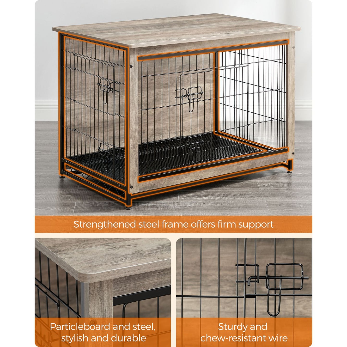 Modern Kennel for Dogs Indoor up to 70 lb