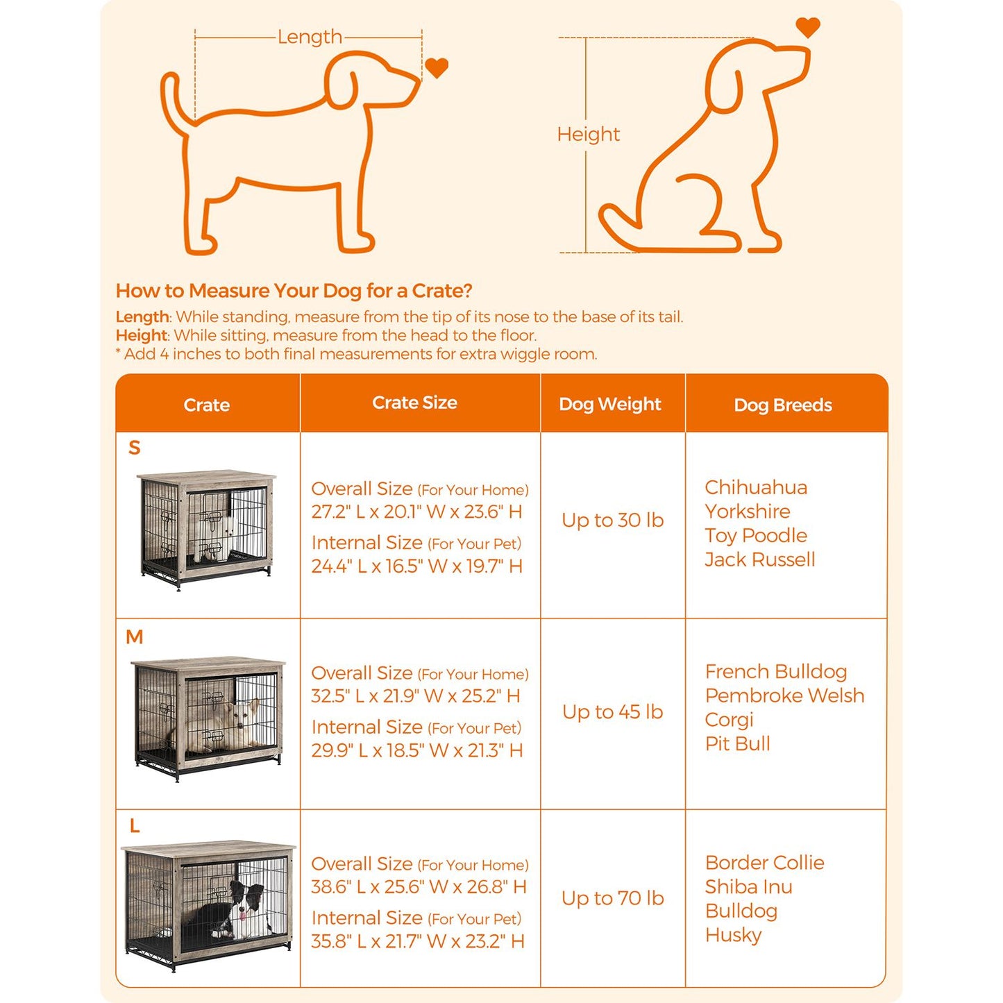 Modern Kennel for Dogs Indoor up to 70 lb