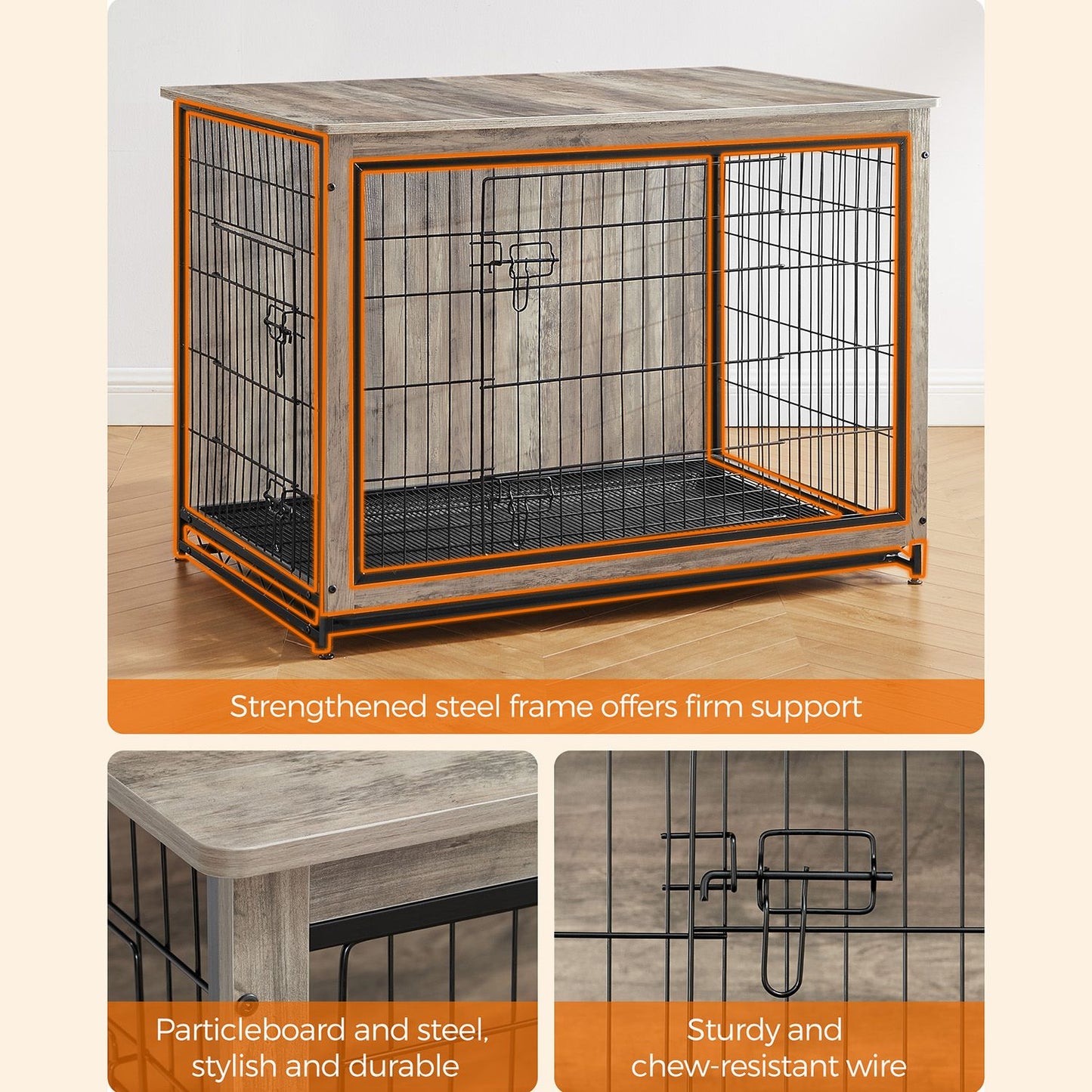 Modern Kennel for Dogs Indoor up to 80 lb