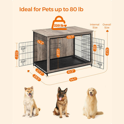 Modern Kennel for Dogs Indoor up to 80 lb