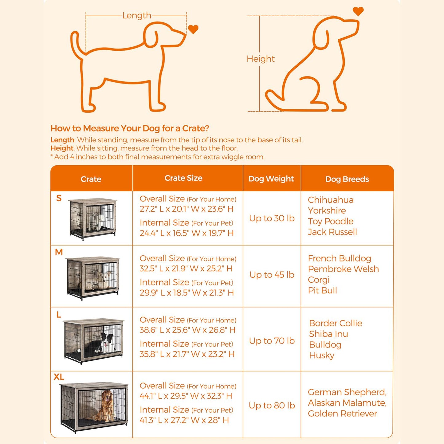 Modern Kennel for Dogs Indoor up to 80 lb