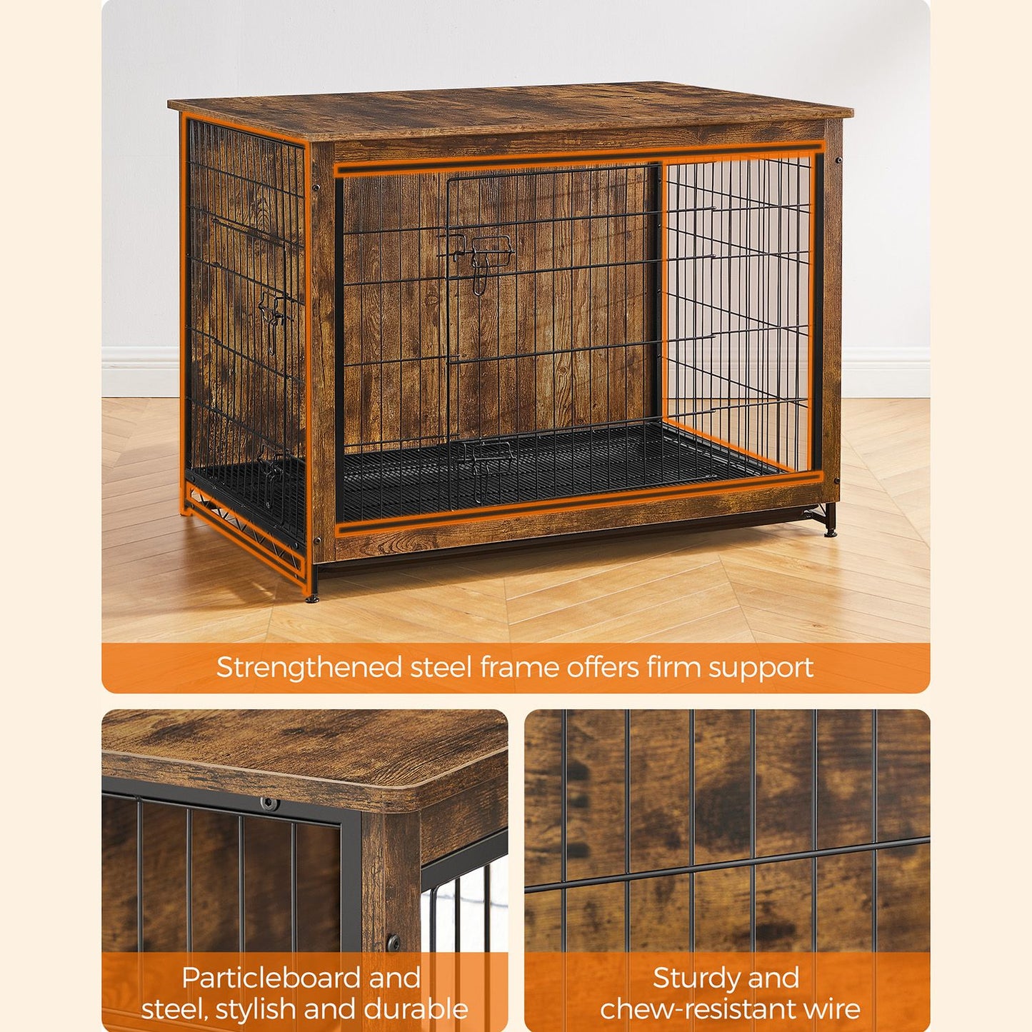 Modern Kennel for Dogs Indoor up to 80 lb