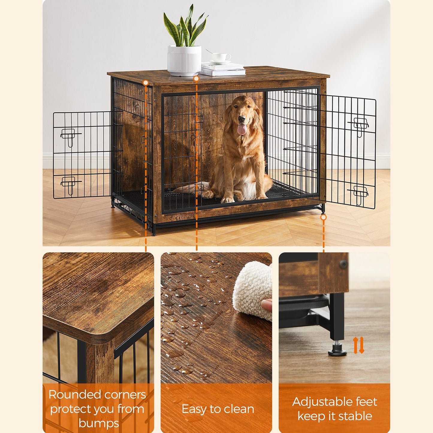 Modern Kennel for Dogs Indoor up to 80 lb