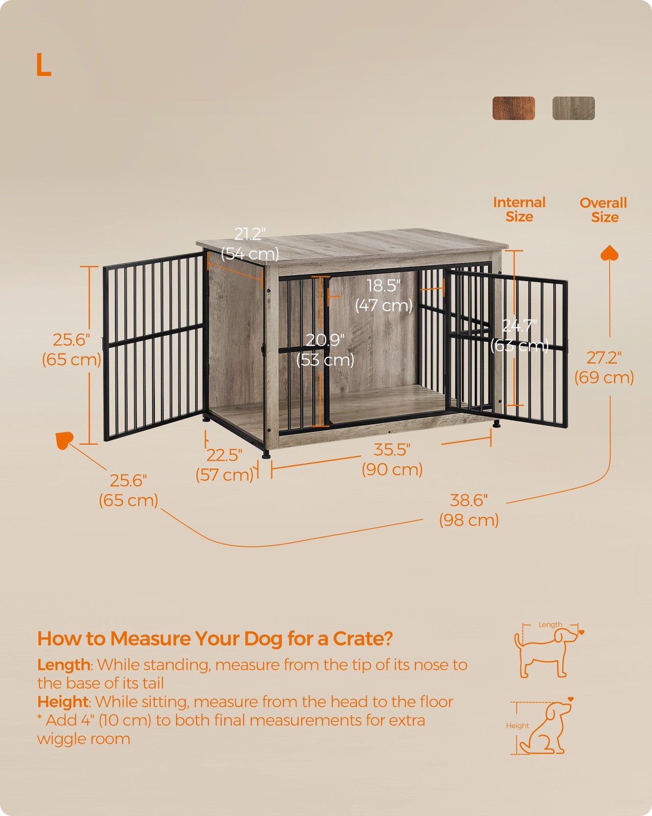 Heavy-Duty Dog Crate Furniture for Dogs Indoor up to 70 lb - image 6