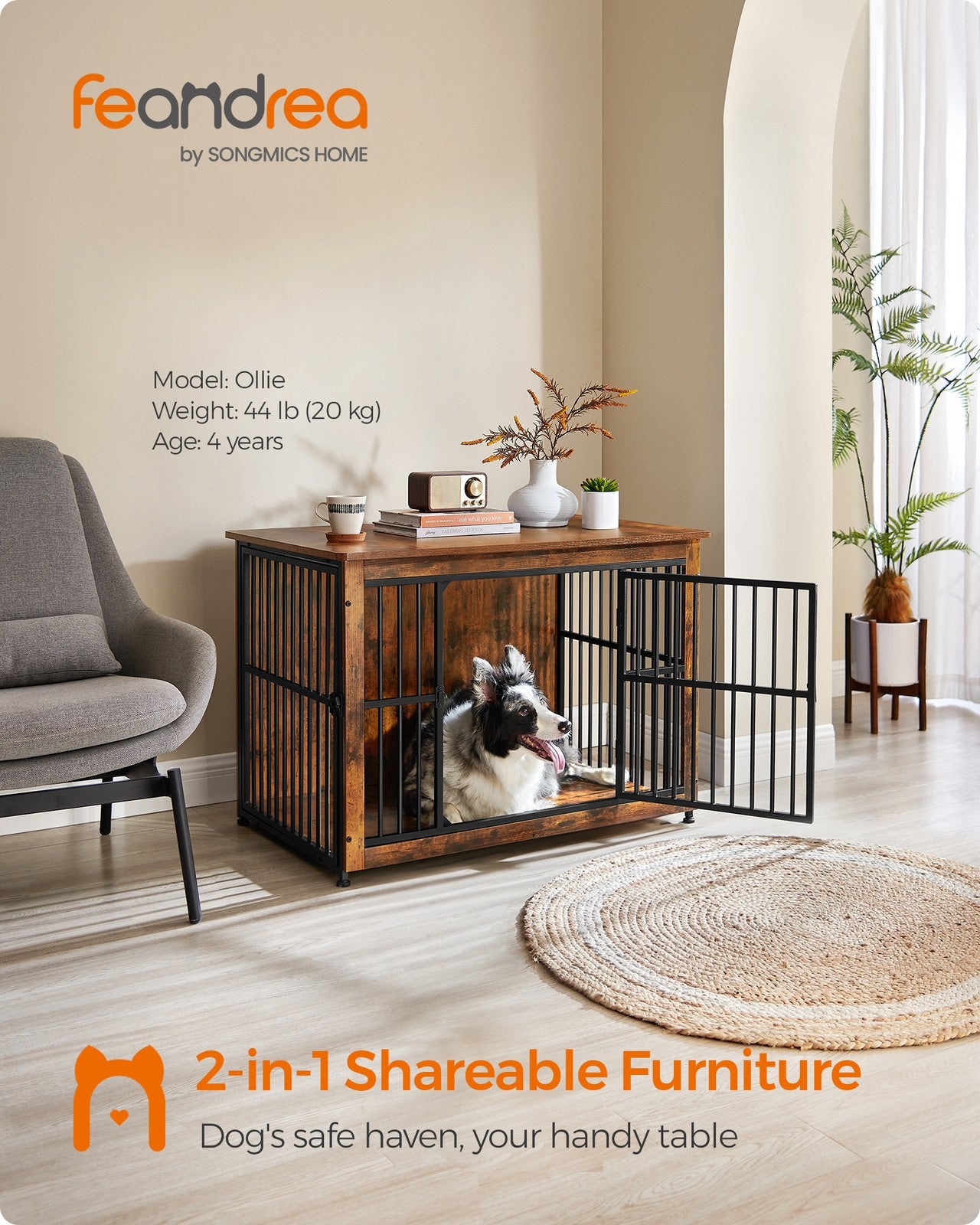 Heavy-Duty Dog Crate Furniture for Dogs Indoor up to 70 lb - image 9