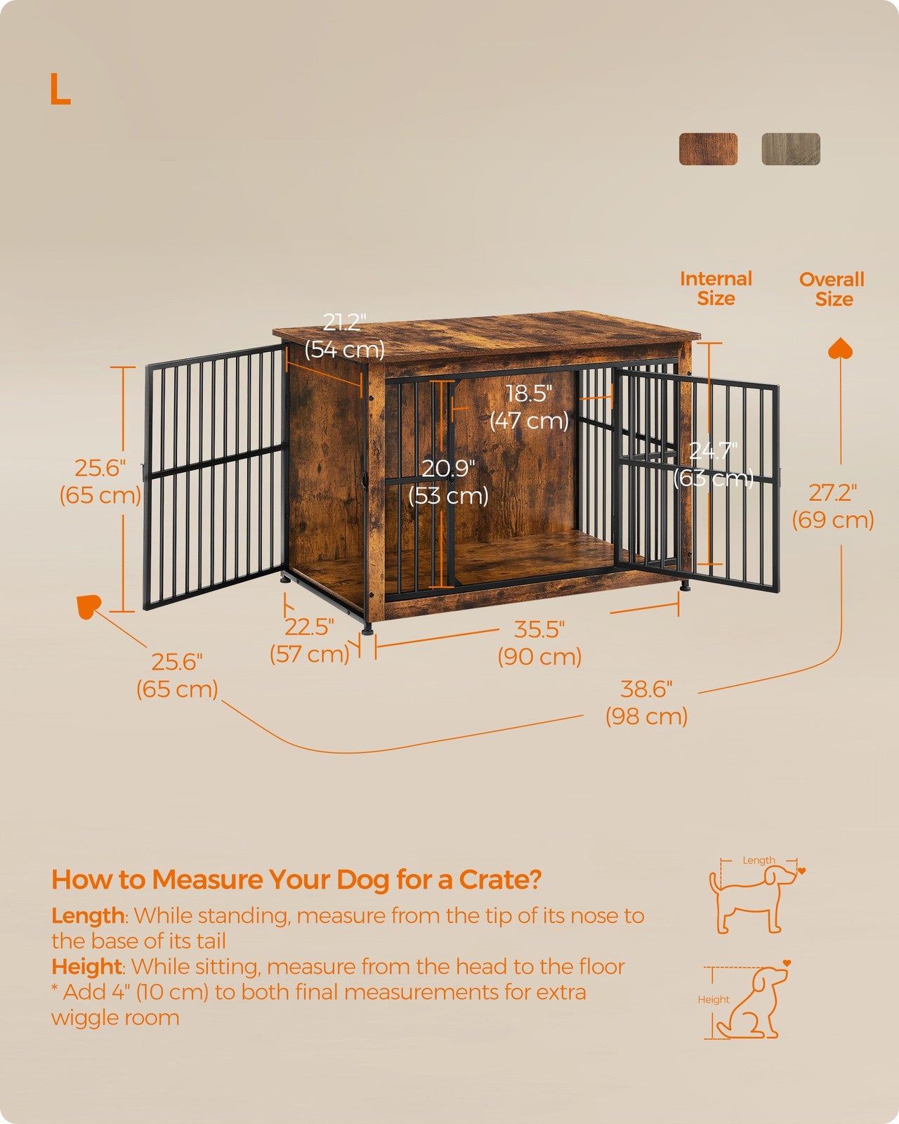 Heavy-Duty Dog Crate Furniture for Dogs Indoor up to 70 lb - image 13