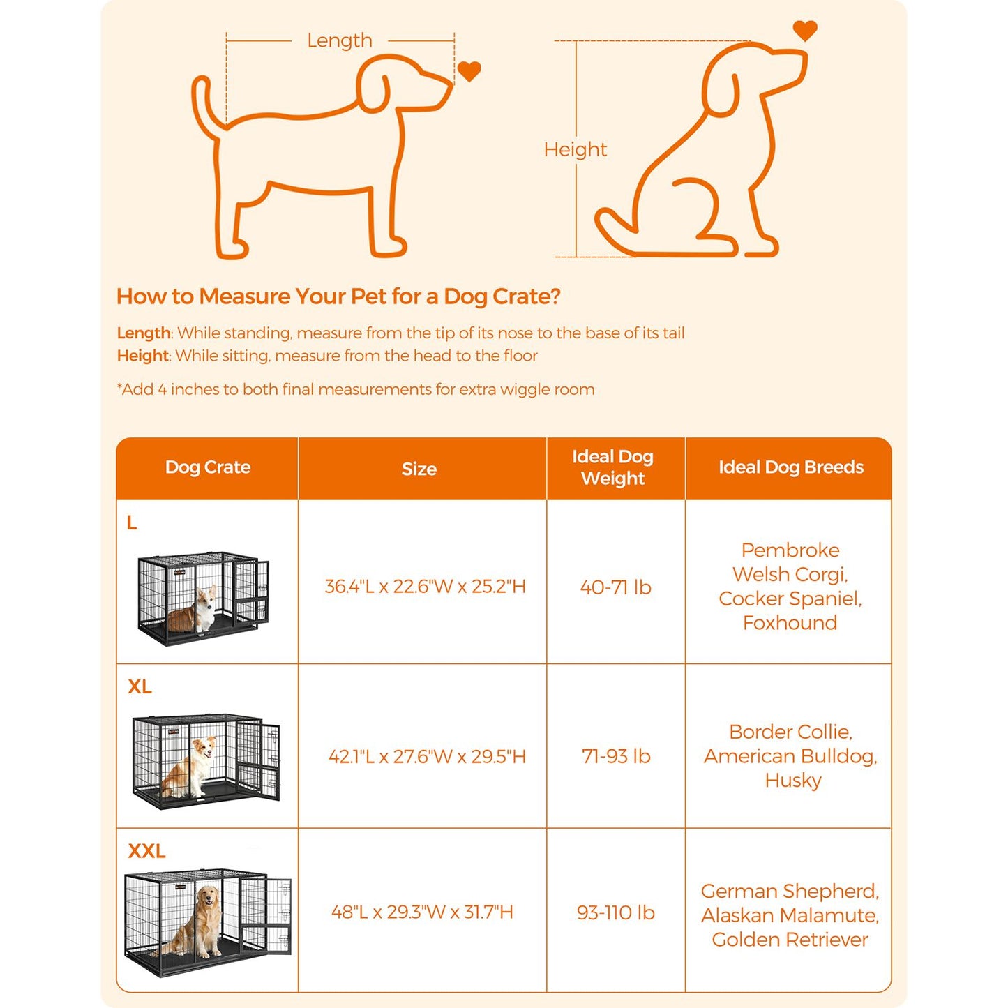 Heavy-Duty Dog Crate with Metal Frame