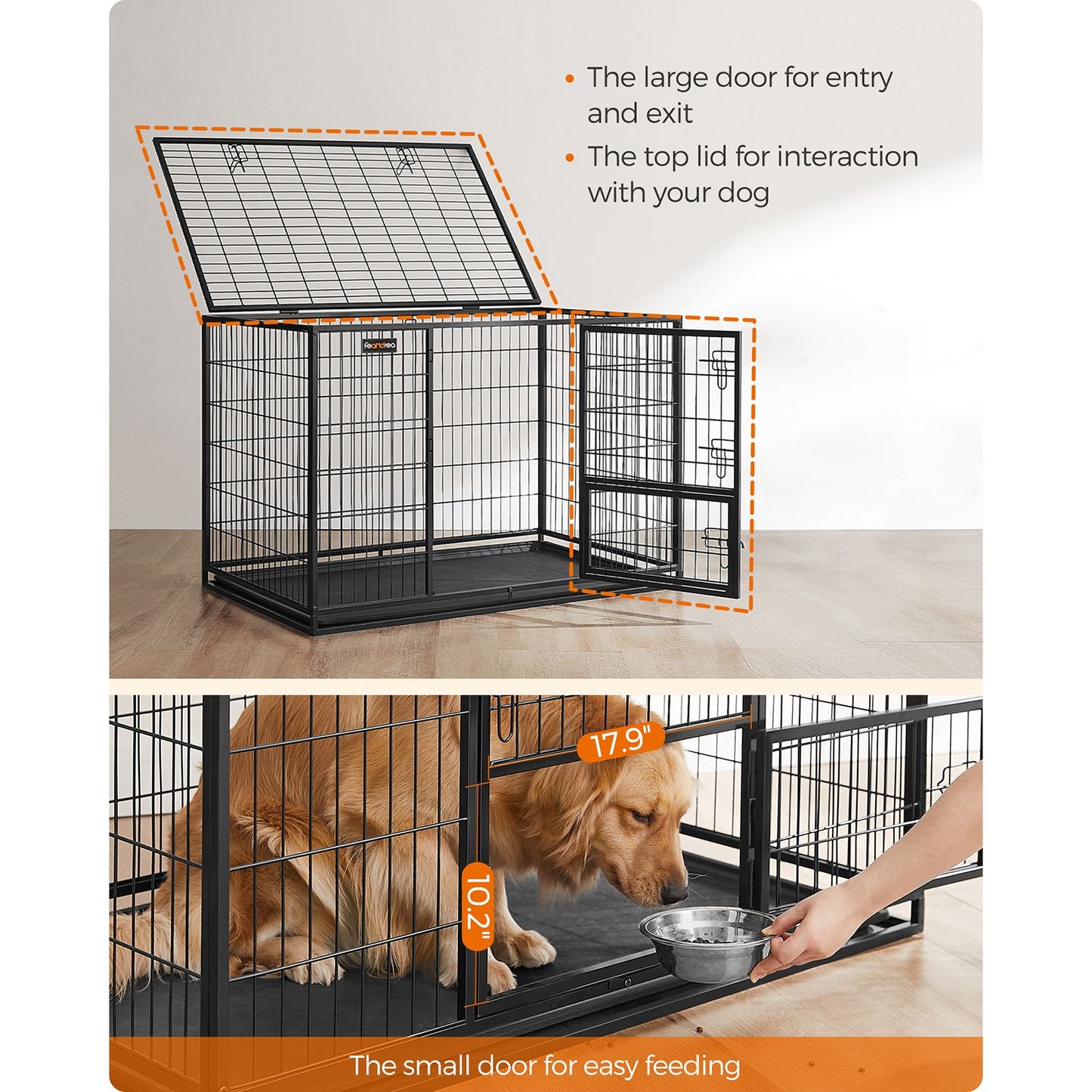 Heavy-Duty Dog Crate with Metal Frame