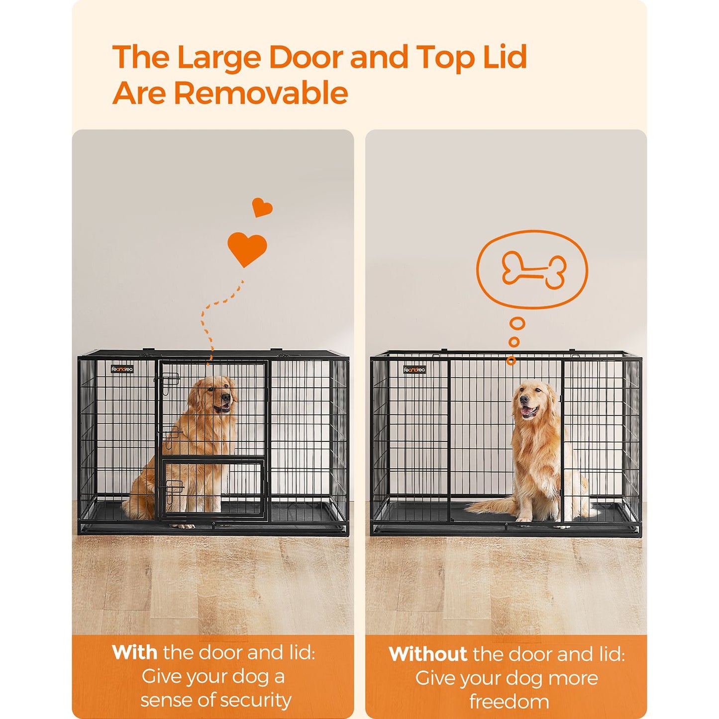 Heavy-Duty Dog Crate with Metal Frame