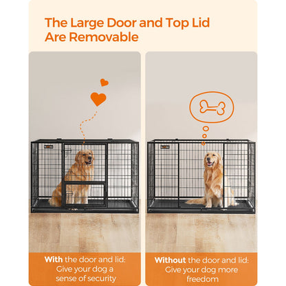 Heavy-Duty Dog Crate with Metal Frame