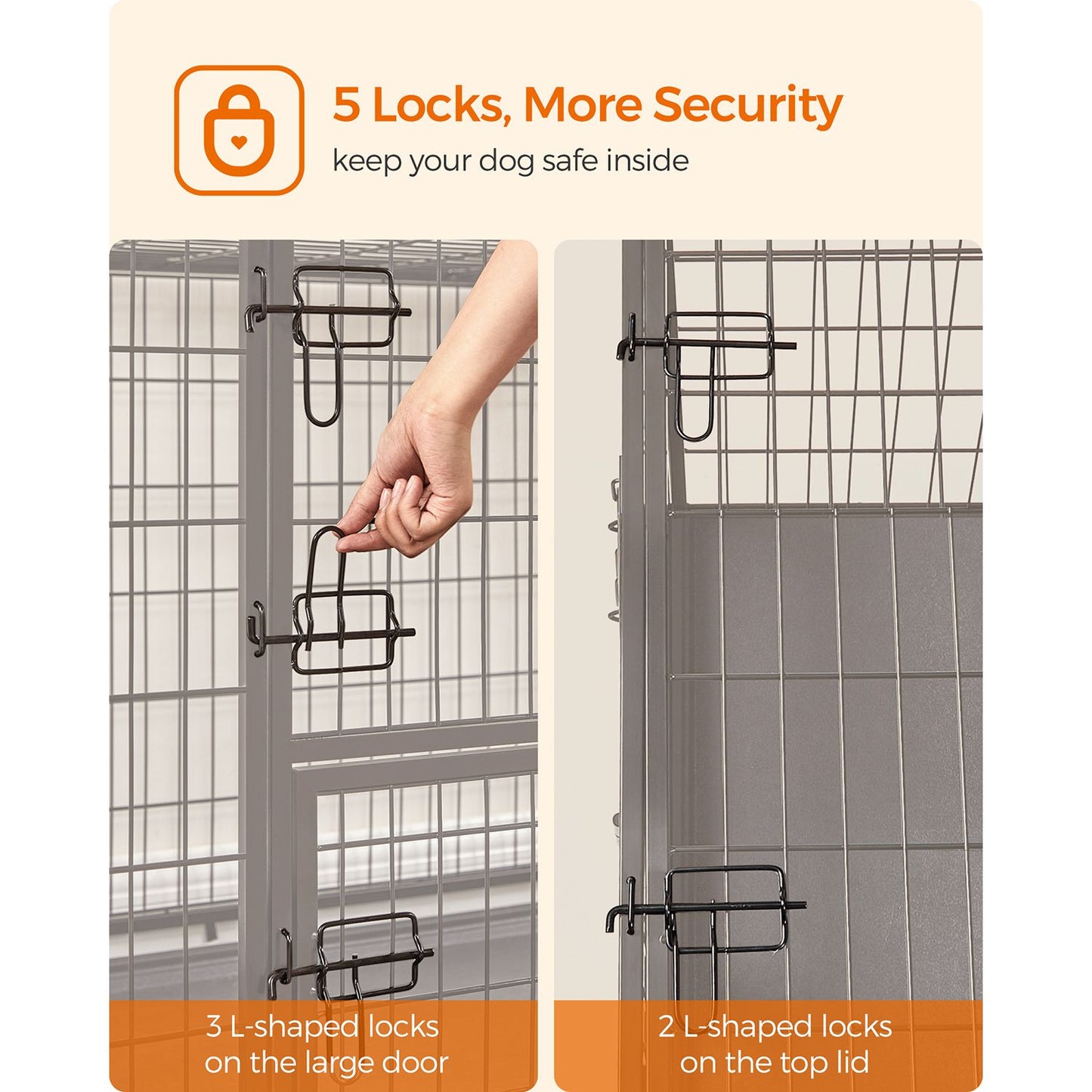 Heavy-Duty Dog Crate with Metal Frame