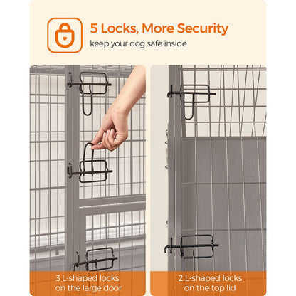 Heavy-Duty Dog Crate with Metal Frame